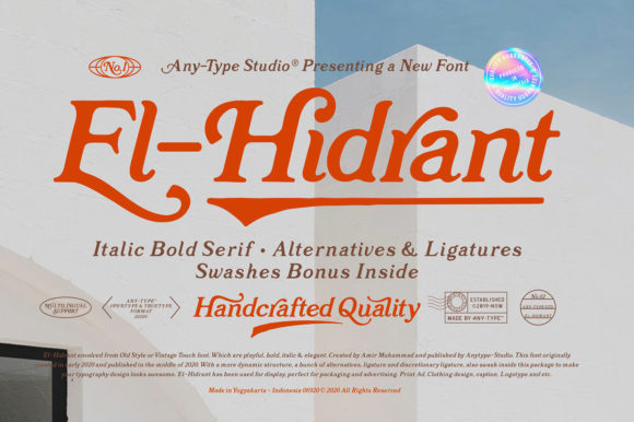 El-Hidrant: A Vintage Serif Font That Elevates Branding Projects
